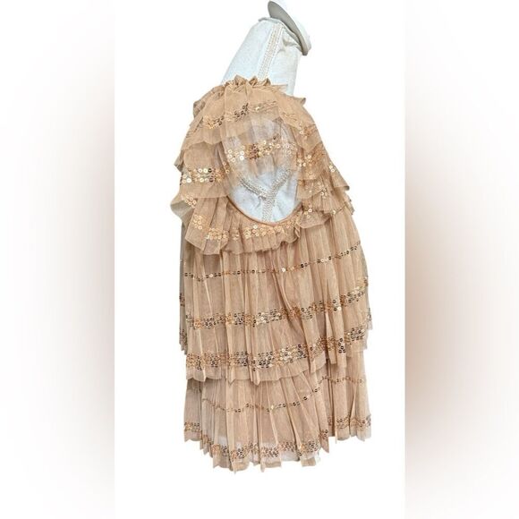 J. Crew Collection Sequin Tiered Tulle Blouse Size Small - Picture 3 of 5